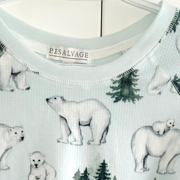 NWT PJ Salvage Just Chillin' Polar Bear Pine Trees Pajama Top Size S - Picture 4 of 10